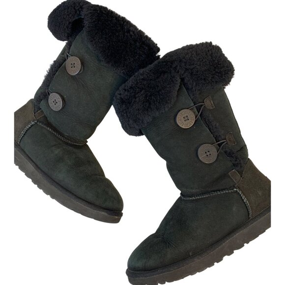 Ugg Australia Bailey Boots Black Shearling Size 9 Winter Style 1873 D9053 - Picture 1 of 9